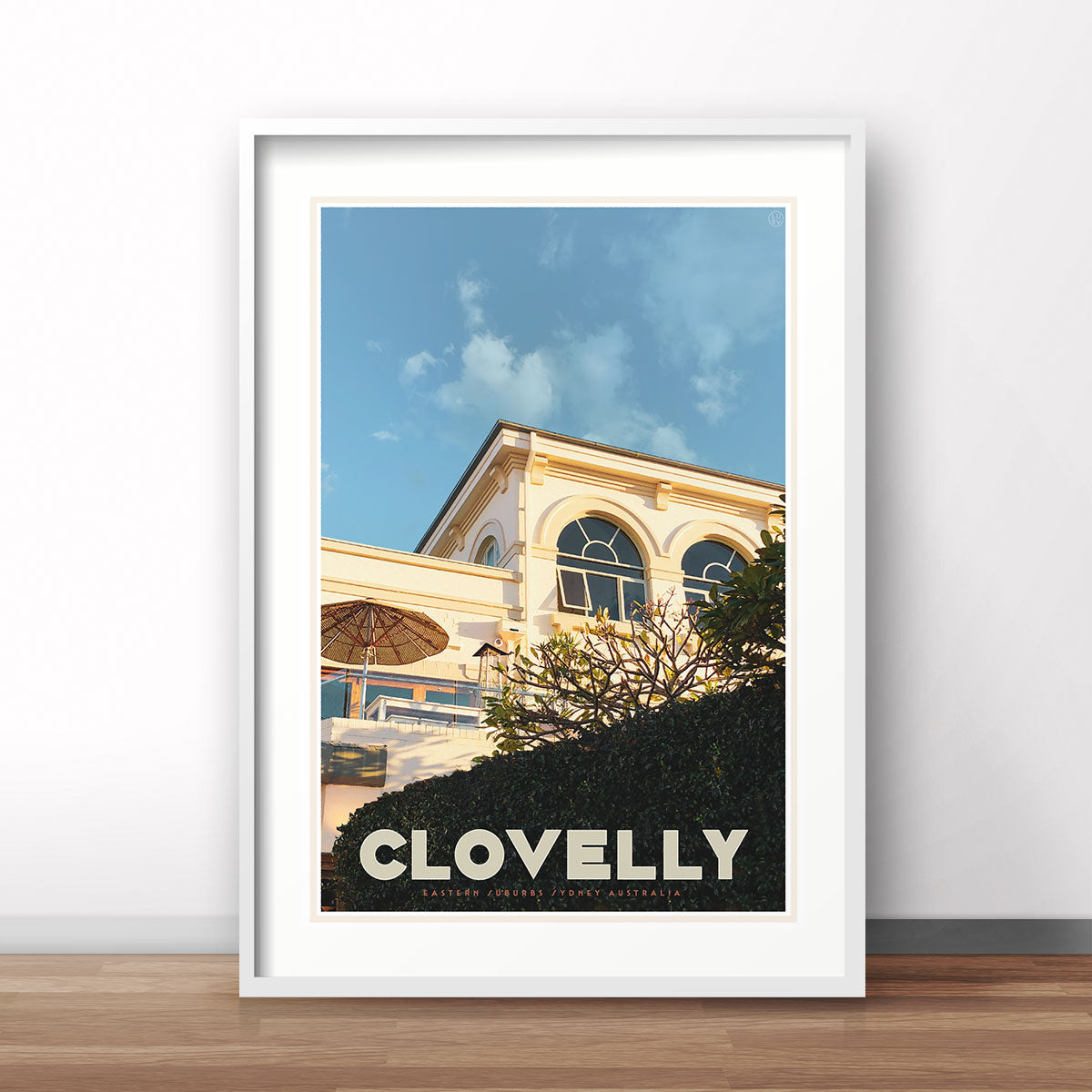 Clovelly NSW retro vintage poster print by Places We Luv
