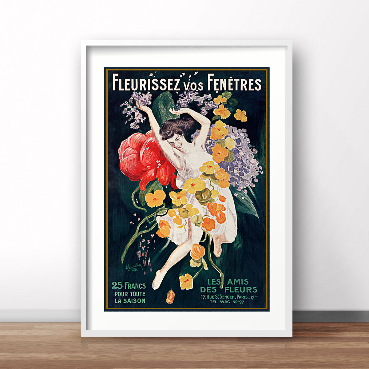 Les Amis Des Fleurs retro vintage advertising poster print from Places We Luv