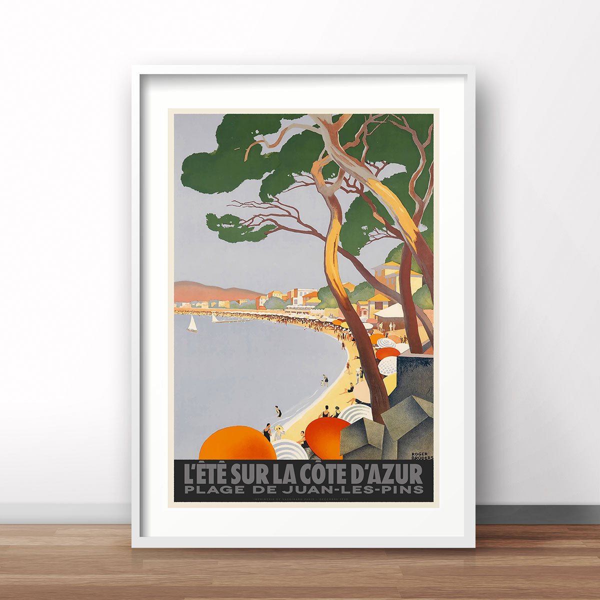Juan Les Pins France retro vintage travel poster print from Places We Luv