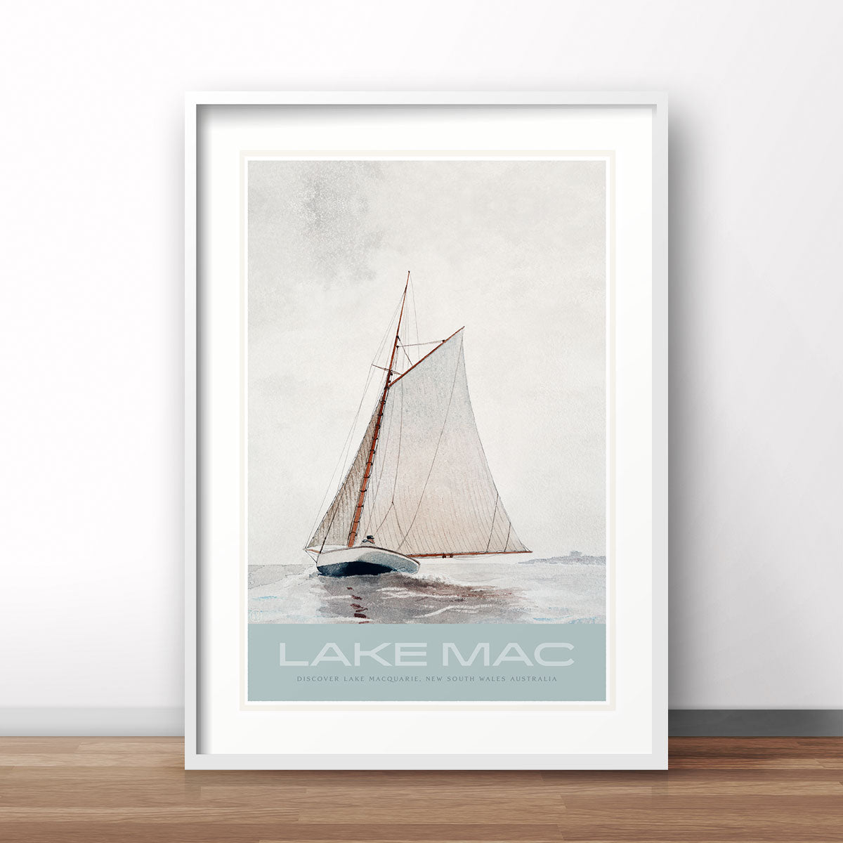 Lake Mac NSW retro vintage poster print by Places We Luv