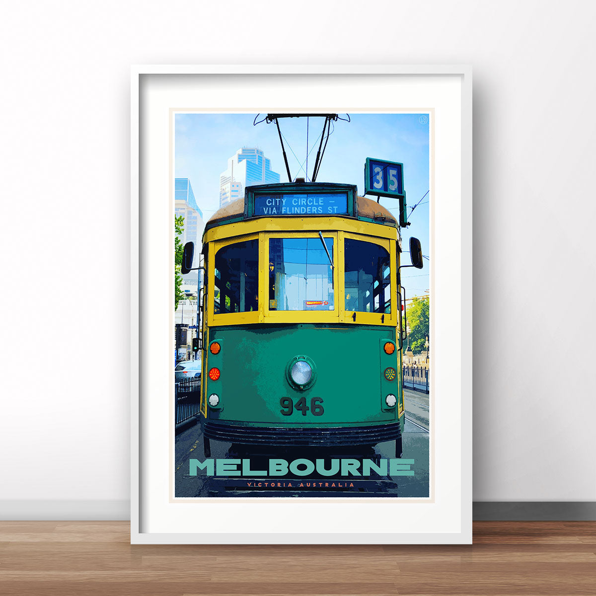 Melbourne tram vintage retro poster print from Places We Luv