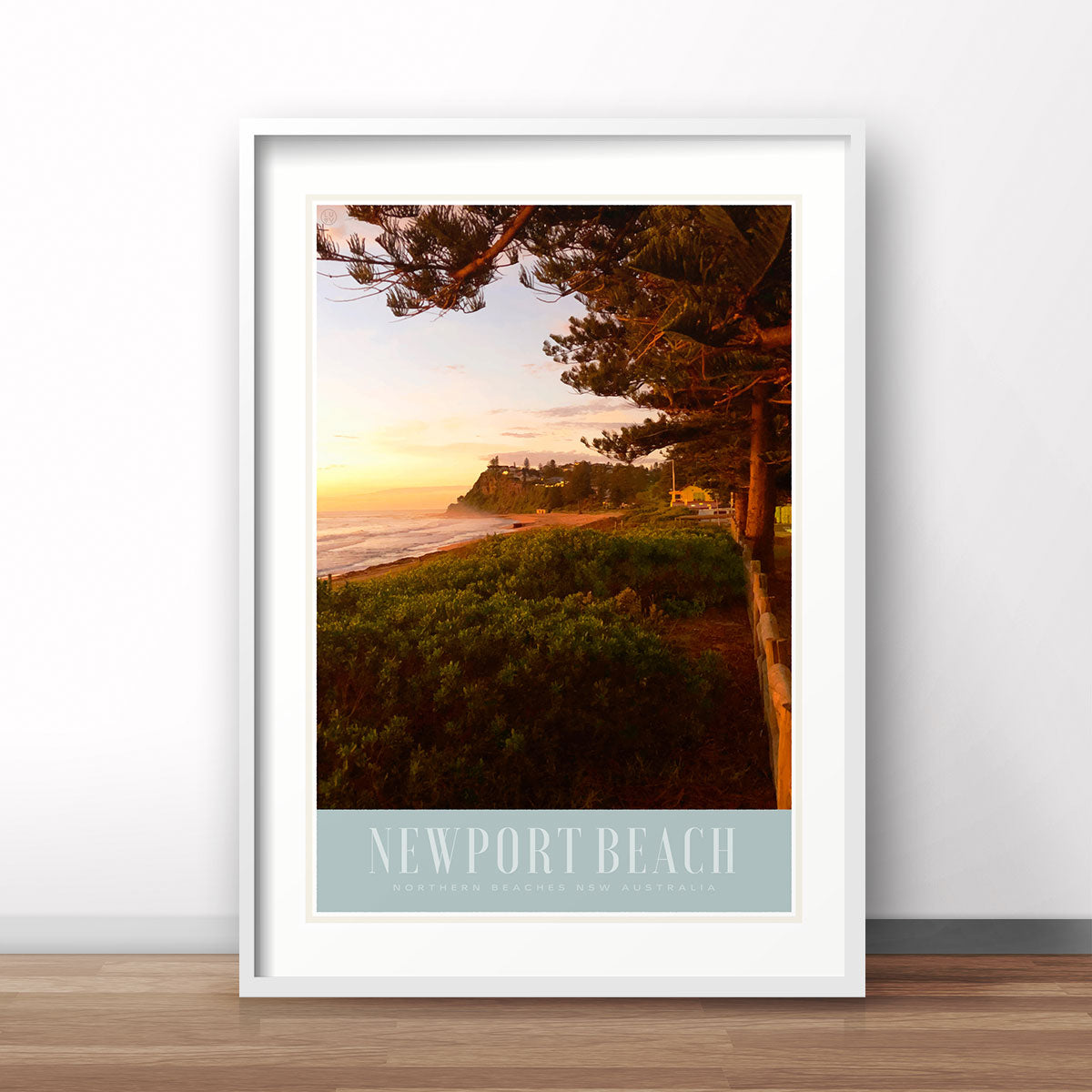 Newport beach retro vintage poster print from places we luv