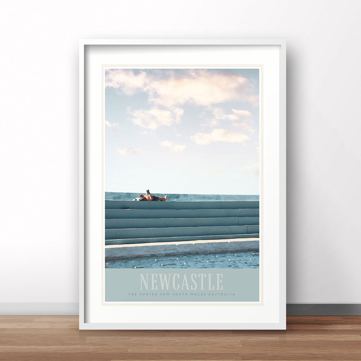 Newcastle NSW Pool vintage retro poster print from Places We Luv