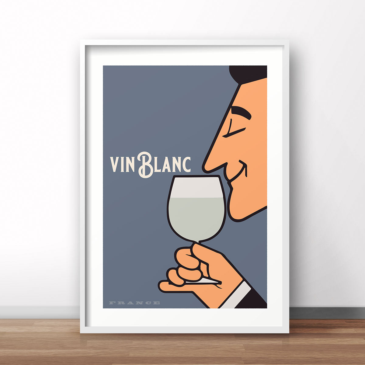 Vin Blanc France Retro Poster