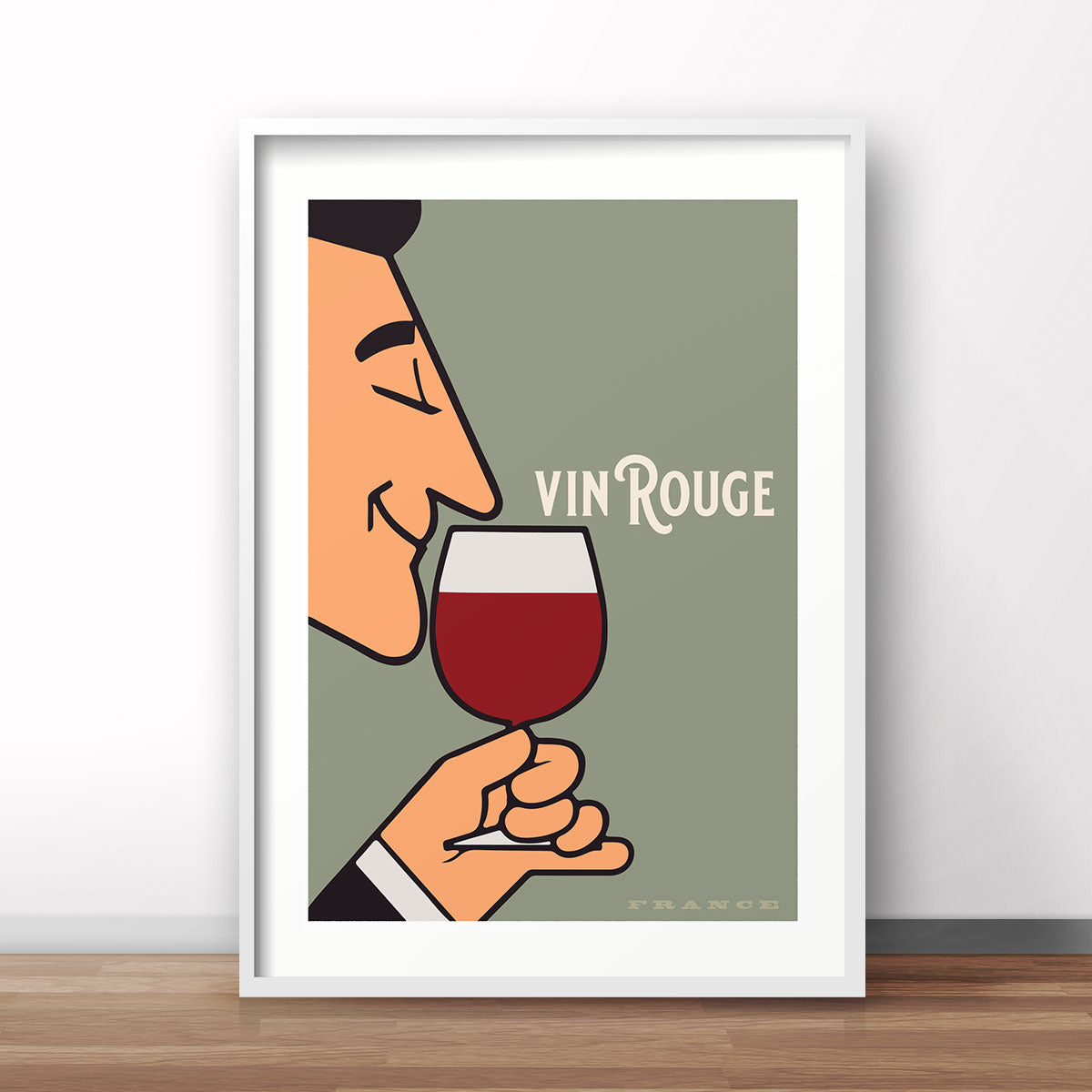 Vin Rouge France vintage retro poster print from Places we luv