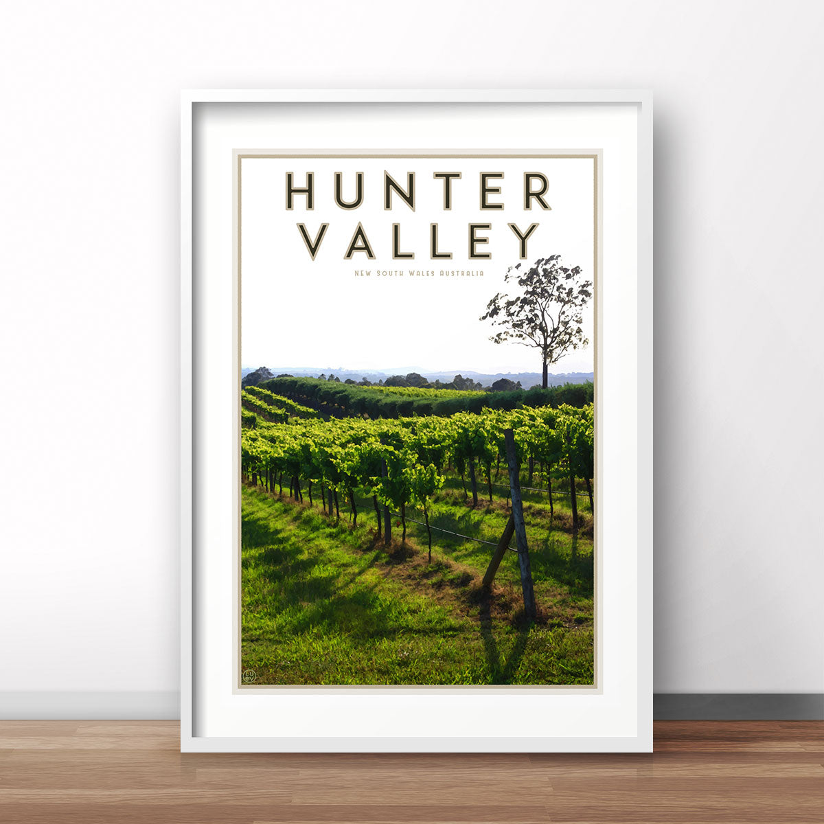 The Hunter Valley travel style poster - by places we luv