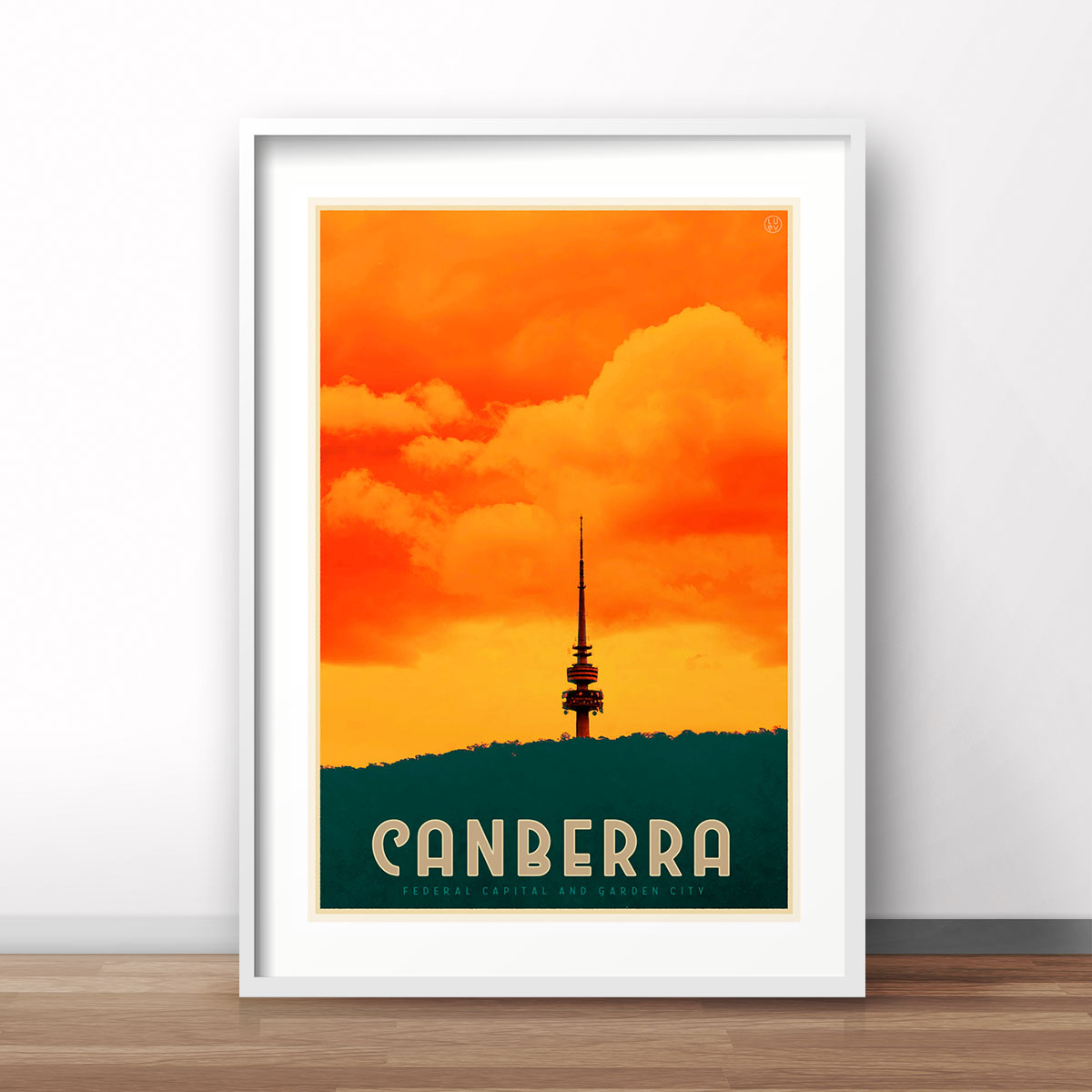 Canberra ACT vintage style travel print by placesweluv