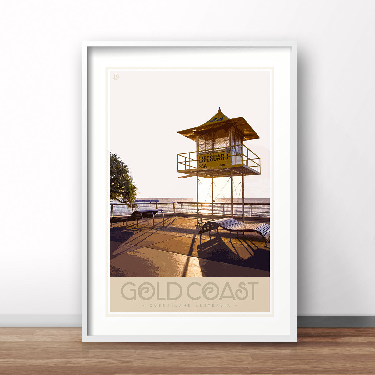 Gold Coast vintage travel poster by places we luv
