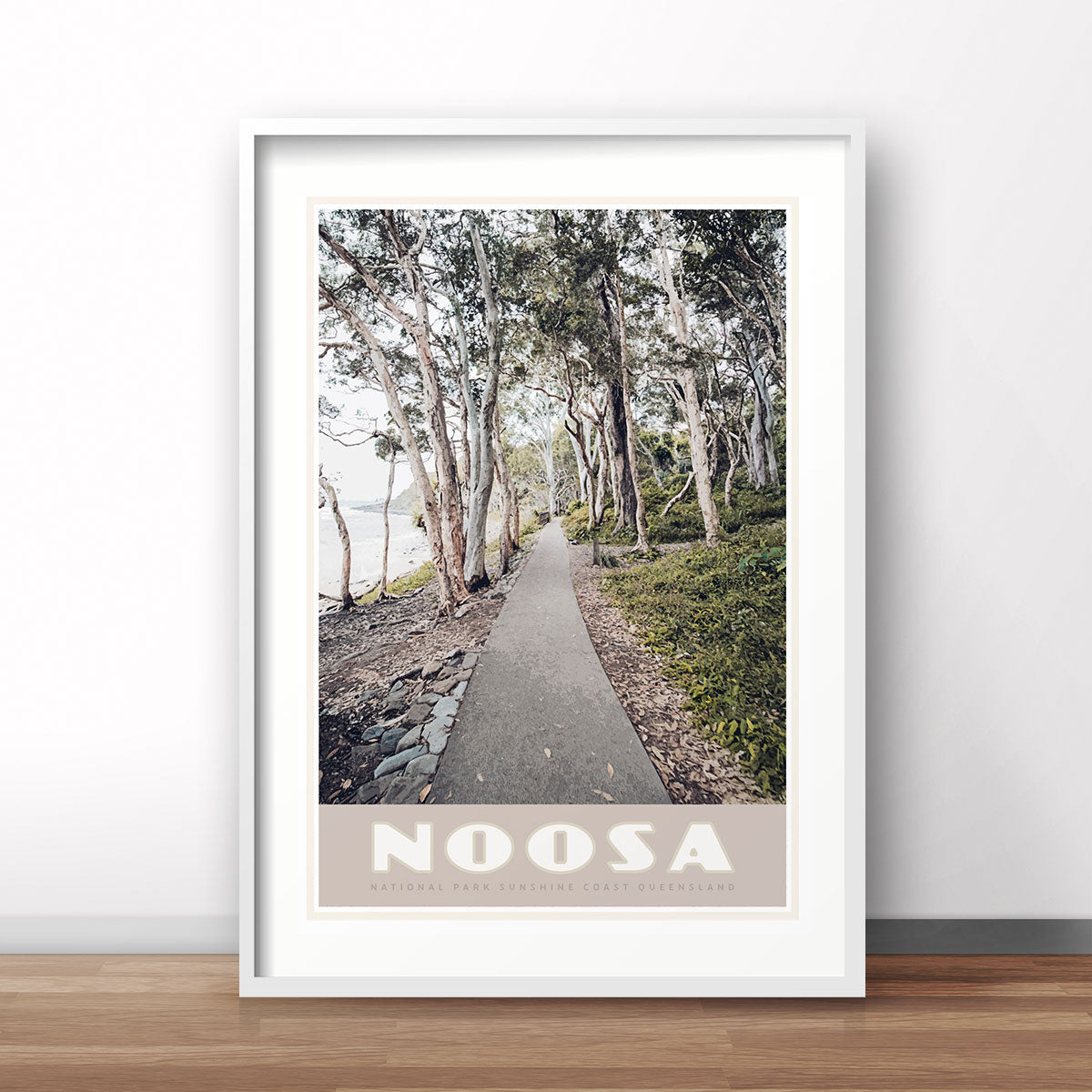 Noosa vintage travel style poster by places we luv