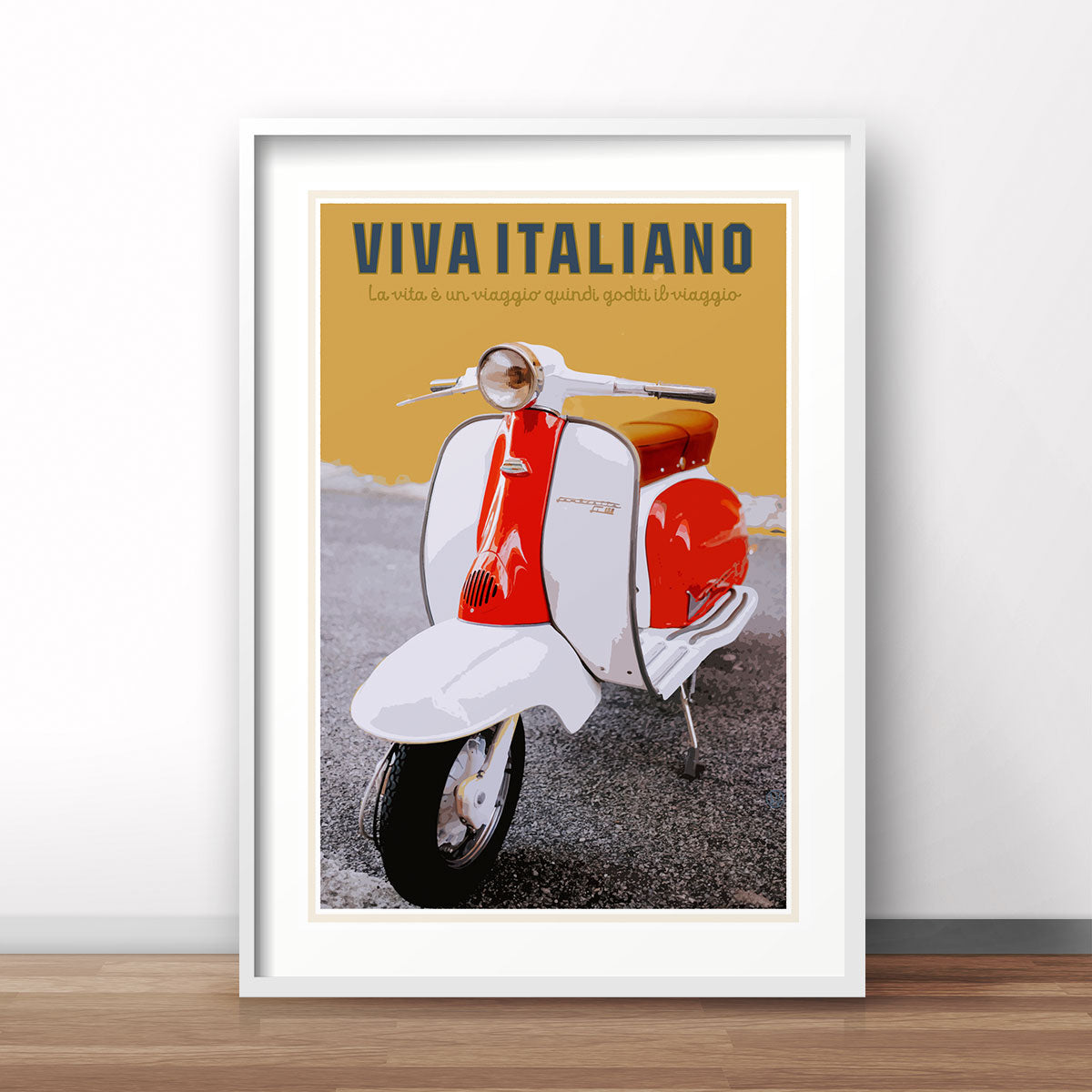 Viva Italia Lambretta retro vintage poster print by Places We Luv